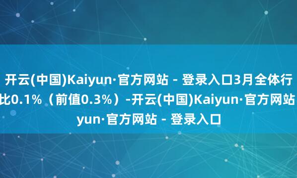 开云(中国)Kaiyun·官方网站 - 登录入口3月全体行状项CPI环比0.1%（前值0.3%）-开云(中国)Kaiyun·官方网站 - 登录入口