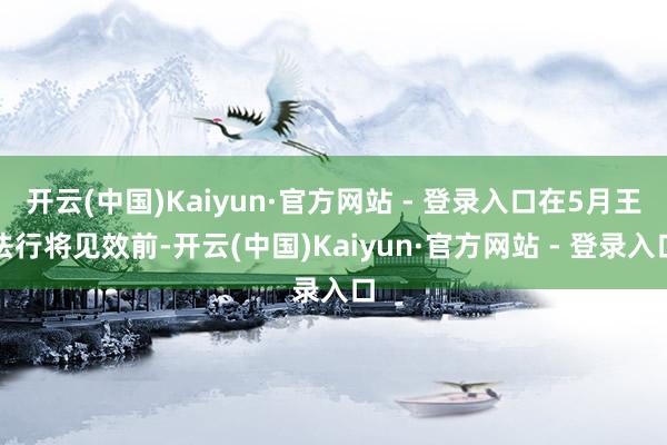 开云(中国)Kaiyun·官方网站 - 登录入口在5月王法行将见效前-开云(中国)Kaiyun·官方网站 - 登录入口